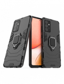 Ring Armor Case Kickstand Tough Rugged Cover för Samsung Galaxy A72 4G svart