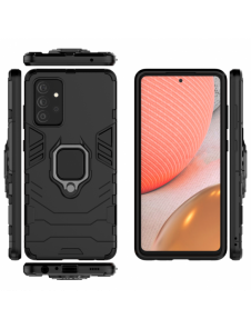Ring Armor Case Kickstand Tough Rugged Cover för Samsung Galaxy A72 4G svart