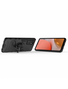 Ring Armor Case Kickstand Tough Rugged Cover för Samsung Galaxy A72 4G svart