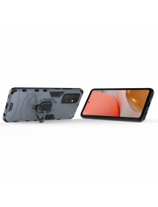 Ring Armor Case Kickstand Tough Rugged Cover för Samsung Galaxy A72 4G blå