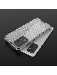 Honeycomb Case pansarskydd med TPU Bumper för Samsung Galaxy A72 4G svart