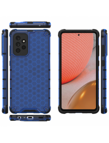 Honeycomb Case pansarskydd med TPU Bumper för Samsung Galaxy A72 4G blå