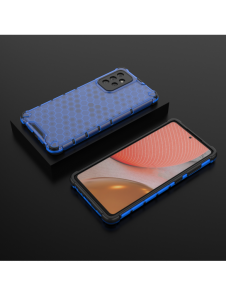 Honeycomb Case pansarskydd med TPU Bumper för Samsung Galaxy A72 4G blå