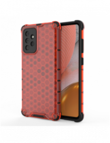 Honeycomb Case pansarskydd med TPU Bumper för Samsung Galaxy A72 4G röd