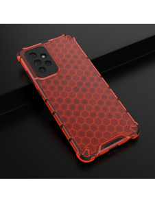 Honeycomb Case pansarskydd med TPU Bumper för Samsung Galaxy A72 4G röd