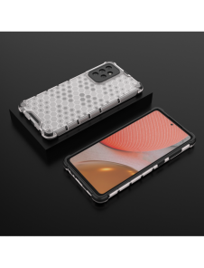 Honeycomb Case pansarskydd med TPU Bumper för Samsung Galaxy A72 4G transparent