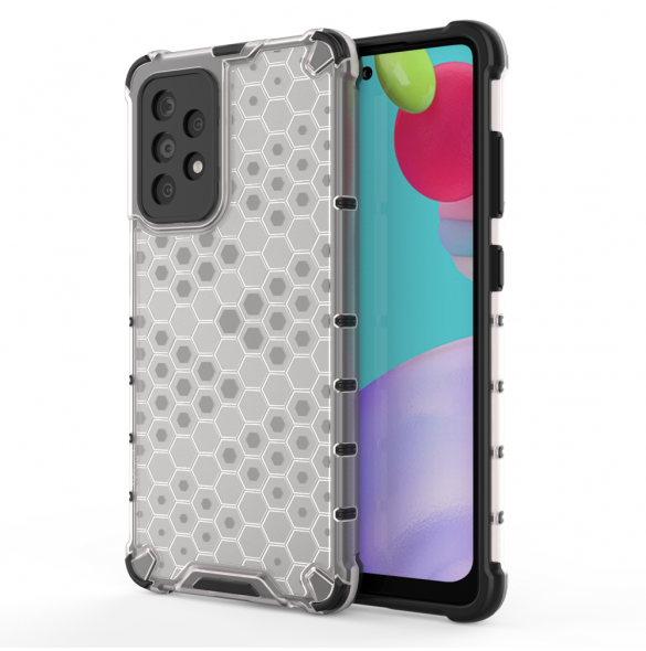Honeycomb Case pansarskydd med TPU Bumper för Samsung Galaxy A52s 5G / A52 5G / A52 4G transparent