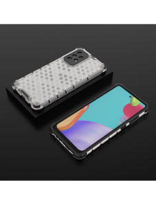 Honeycomb Case pansarskydd med TPU Bumper för Samsung Galaxy A52s 5G / A52 5G / A52 4G transparent