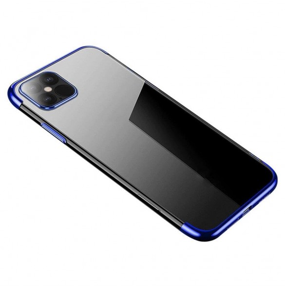 Clear Color Case Gel TPU Galvaniseringsram Skal till Samsung Galaxy S21 Ultra 5G blå