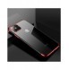 Clear Color Case Gel TPU Galvaniseringsram Skal till Samsung Galaxy S21 Ultra 5G röd