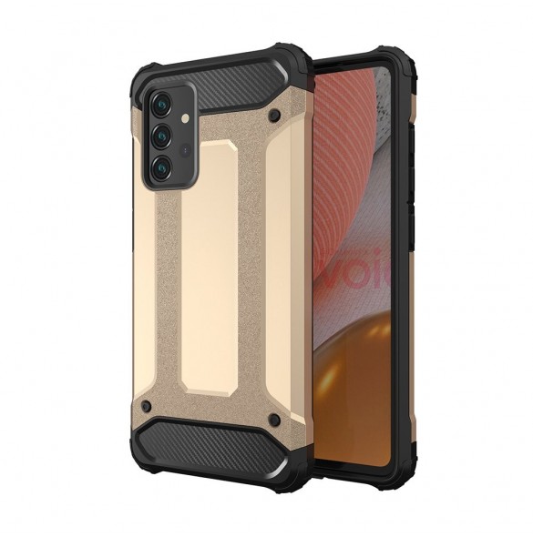 Hybrid Armor Case Tough Rugged Cover för Samsung Galaxy A72 4G golden