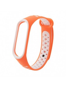 Ersättningsbandsrem för Xiaomi Mi Band 4 / Mi Band 3 Dots orange-vit