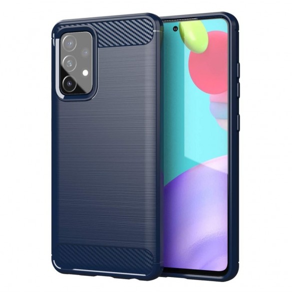 Carbon Case Flexibelt skal TPU-fodral för Samsung Galaxy A72 4G blå
