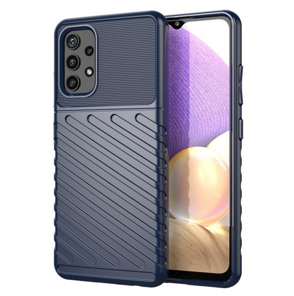 Thunder Case Flexibel Tough Rugged Cover TPU-fodral för Samsung Galaxy A32 5G blå