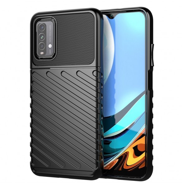 Thunder Case Flexibel Tough Rugged Cover TPU-fodral för Xiaomi Poco M3 / Xiaomi Redmi 9T svart
