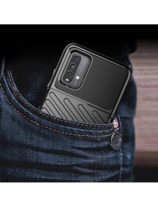 Thunder Case Flexibel Tough Rugged Cover TPU-fodral för Xiaomi Poco M3 / Xiaomi Redmi 9T svart