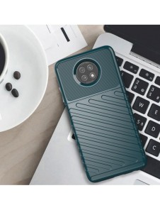 Thunder Case Flexibel Tough Rugged Cover TPU-fodral för Xiaomi Redmi Note 9T 5G grön