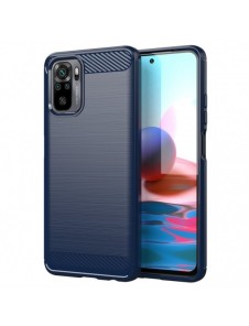 Carbon Case Flexible Cover TPU-fodral för Xiaomi Redmi Note 10 / Redmi Note 10S blå