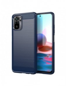 Carbon Case Flexible Cover TPU-fodral för Xiaomi Redmi Note 10 / Redmi Note 10S blå