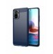 Carbon Case Flexible Cover TPU-fodral för Xiaomi Redmi Note 10 / Redmi Note 10S blå
