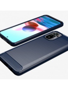 Carbon Case Flexible Cover TPU-fodral för Xiaomi Redmi Note 10 / Redmi Note 10S blå