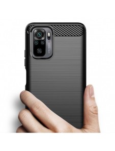 Carbon Case Flexible Cover TPU-fodral för Xiaomi Redmi Note 10 / Redmi Note 10S blå