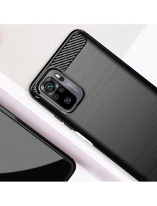 Carbon Case Flexible Cover TPU-fodral för Xiaomi Redmi Note 10 / Redmi Note 10S blå