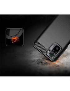 Carbon Case Flexible Cover TPU-fodral för Xiaomi Redmi Note 10 / Redmi Note 10S blå
