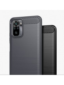 Carbon Case Flexible Cover TPU-fodral för Xiaomi Redmi Note 10 / Redmi Note 10S blå