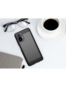 Carbon Case Flexible Cover TPU-fodral för Xiaomi Redmi Note 10 / Redmi Note 10S blå