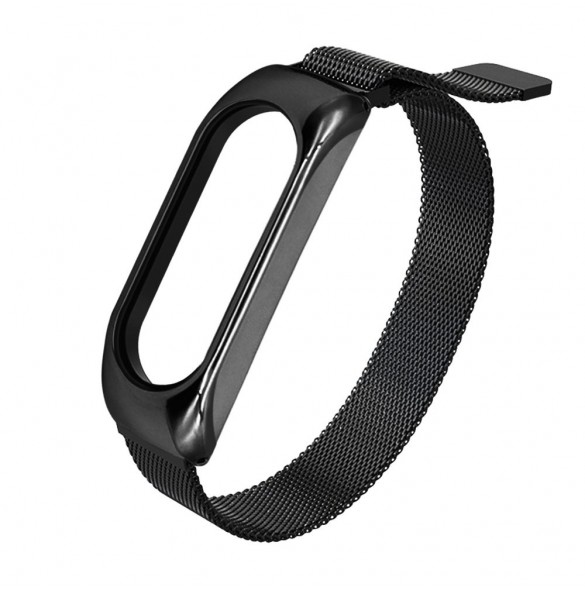 Ersättningsarmband i metall magnetiskt armband för Xiaomi Mi Band 6 / Mi Band 5 / Mi Band 4 / Mi Band 3 Svart
