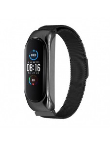 Ersättningsarmband i metall magnetiskt armband för Xiaomi Mi Band 6 / Mi Band 5 / Mi Band 4 / Mi Band 3 Svart