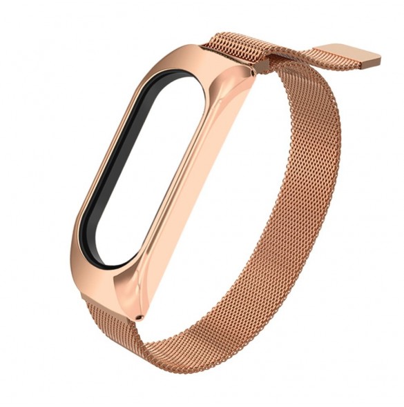 Ersättningsarmband i metall magnetiskt armband för Xiaomi Mi Band 6 / Mi Band 5 / Mi Band 4 / Mi Band 3 Guld Rosa