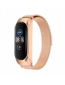 Ersättningsarmband i metall magnetiskt armband för Xiaomi Mi Band 6 / Mi Band 5 / Mi Band 4 / Mi Band 3 Guld Rosa