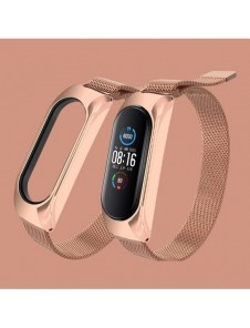 Ersättningsarmband i metall magnetiskt armband för Xiaomi Mi Band 6 / Mi Band 5 / Mi Band 4 / Mi Band 3 Guld Rosa