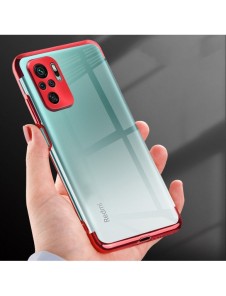 Clear Color Case Gel TPU Galvaniseringsram Skydd för Xiaomi Redmi Note 10 / Redmi Note 10S svart