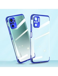 Clear Color Case Gel TPU Galvaniseringsram Skydd för Xiaomi Redmi Note 10 / Redmi Note 10S svart