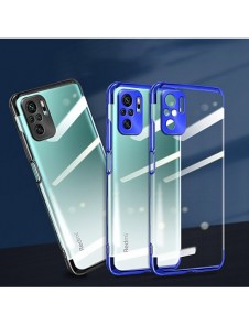 Clear Color Case Gel TPU Galvaniseringsram Skydd för Xiaomi Redmi Note 10 / Redmi Note 10S svart