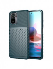 Thunder Case Flexibel Tough Rugged Cover TPU-fodral för Xiaomi Redmi Note 10 / Redmi Note 10S grön