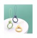 A silicone lanyard for a phone bear ring on a finger bottle green