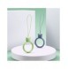 A silicone lanyard for a phone bear ring on a finger bottle green