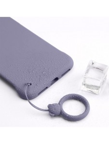 A silicone lanyard for a phone bear ring on a finger orange