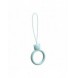 A silicone lanyard for a phone bear ring on a finger skyblue