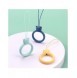 A silicone lanyard for a phone bear ring on a finger skyblue