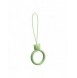 A silicone lanyard for a phone bear ring on a finger light green
