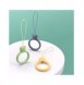 A silicone lanyard for a phone bear ring on a finger light green