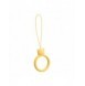 A silicone lanyard for a phone bear ring on a finger yellow