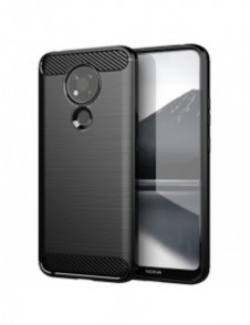 Carbon Case Flexible Cover Sleeve for Nokia 3.4 black