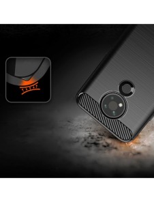 Carbon Case Flexible Cover Sleeve for Nokia 3.4 black