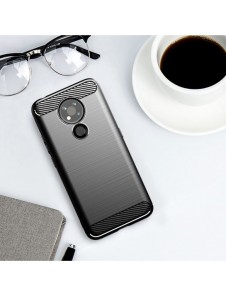 Carbon Case Flexible Cover Sleeve for Nokia 3.4 black
